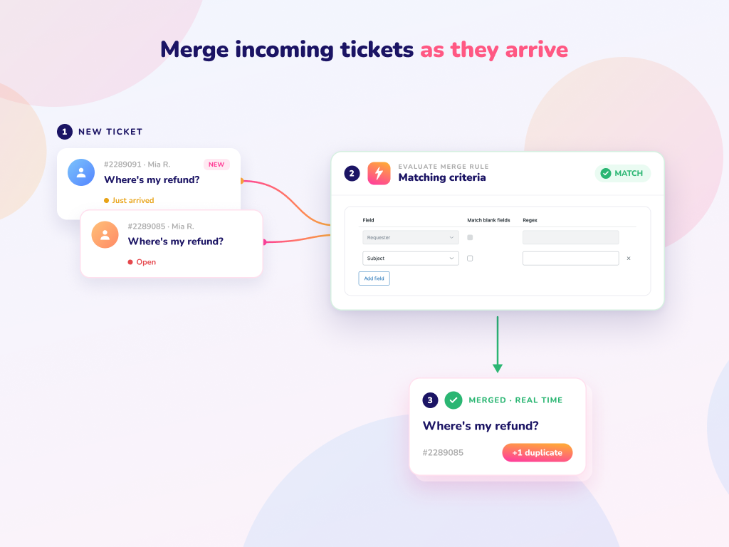 Auto Merge dashboard view — Workflows app on the Zendesk Marketplace